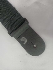 NWT D'Addario Polypropylene Guitar Strap with Leather Ends Black 2" Wide PWS100