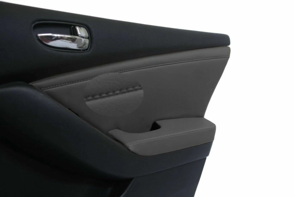 Fits 2007-2012 Nissan Altima PVC Leather From Insert Door Panel Cover Gray - Image 3 of 4