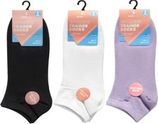 3 Pairs of Ladies Womens Cotton Blend Trainer Liners Ankle Socks  Running UK 4-8