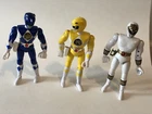 VTG Lot Mighty Morphin Power Rangers 8" Yellow Blue White Ranger figure 1993