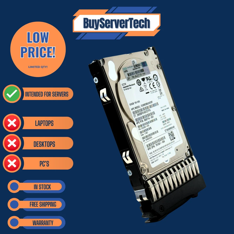 HPE 785071-B21 300GB 10K SAS 12Gbps 2.5" HDD | NEW | 785412-001 | SFF | 1YR - Image 3 of 4