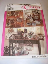 UNCUT SIMPLICITY Sewing Pattern 9471 HOME DECOR CRAFTS FABRIC BASKET BOX FRAME