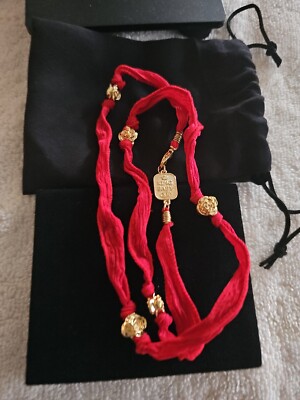 King Baby Silk Gold Rose Wrap Bracelet Red/Gold NWOT
