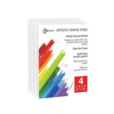 4 Pack 8x10 Inch Canvases for Painting, Blank Canvas 8"x10"-4Pack, White 