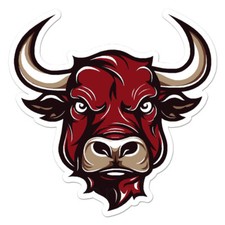 Bull Head, Vinyl Decal Sticker, Indoor Outdoor, 3 Sizes, 11291