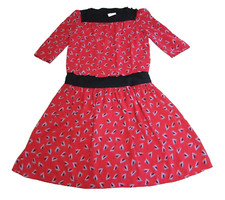 GOOD LOOKS Ltd Woman's VTG Red and Black Polyester Dress Size 11-12