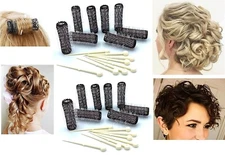 16Pc Vintage Style Hair Roller MINI Small BRUSH ROLLERS & PINS Mesh Hair Curlers