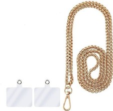 1 Set Golden Fashionable Metal Phone Chain Holder,Exquisite Universal Cell Ph...