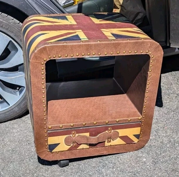 Mesita de noche vintage Union Jack bandera británica Reino Unido mesita de noche PIEZA DE PROYECTO Foto 2 de 3