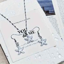 Starfish Pendant Necklace and Earrings Set
