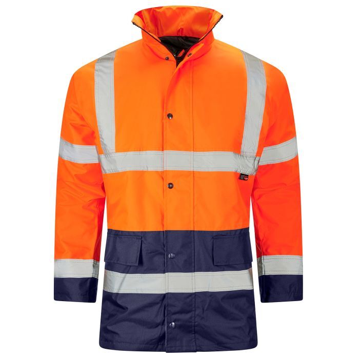 Hi Viz Vis Security Work Contractors Jacket Waterproof Hooded
