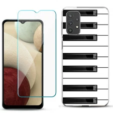 For Samsung Galaxy A32 5G Slim Case, w/ Tempered Glass - Piano Design