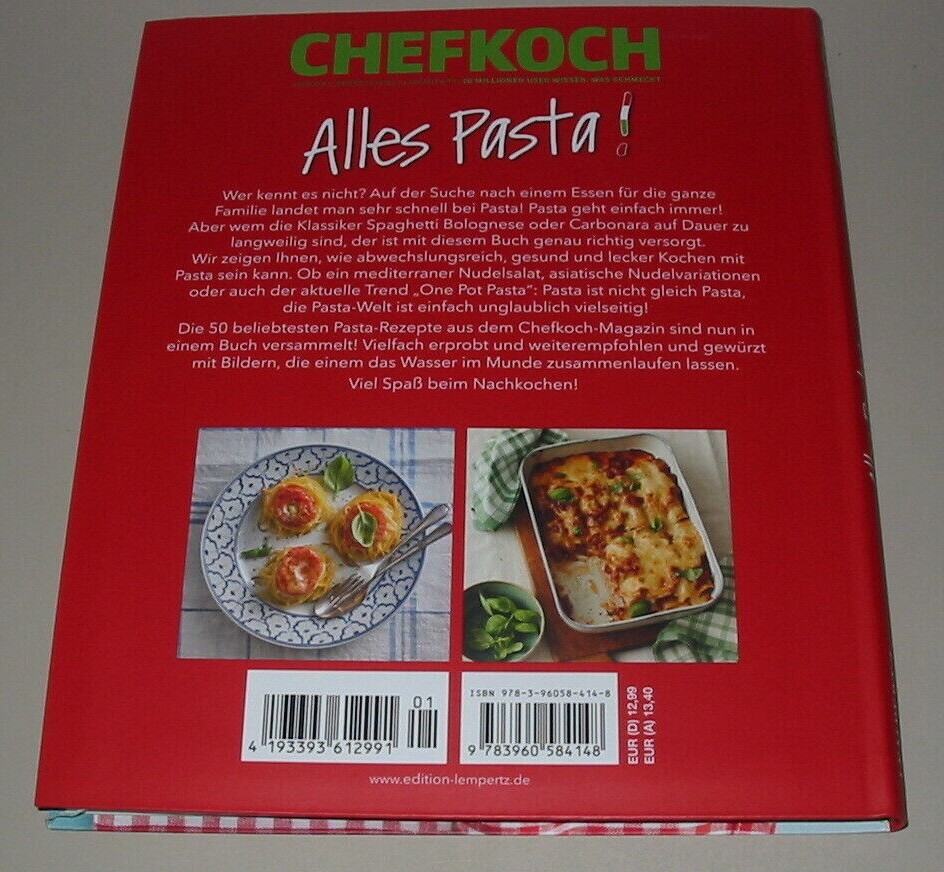 Thumbnail - Chefkoch Alles Pasta Kochbuch Rezepte Gerichte Zutaten Sammlung Buch