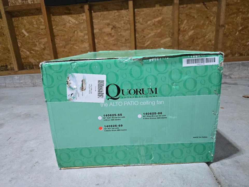Quorum International 140625-69 Alto Patio Outdoor 62" Fan Noir NEW - Image 3 of 4