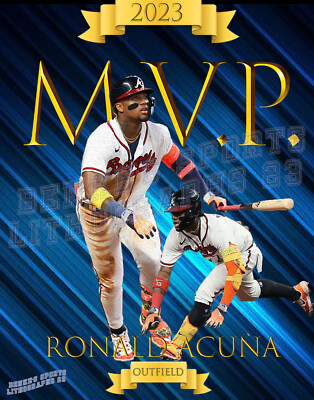 Atlanta Braves Lithograph print of Ronald Acuña MVP  2023