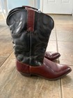 VTG Wrangler Cowboy Lizard Western Boots Size 9 Black & Mahogany Exotic Teju HTF — photo 2
