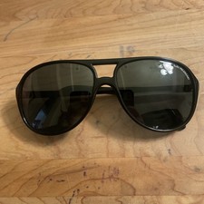 Vintage 1980s Bolle 379 Black Polarisant Pilot Sunglasses Aviator France