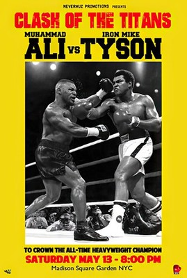 Muhammad Ali vs. Iron Mke Tyson - Sports Poster (Clash Of The Titans) (24 x 36'')