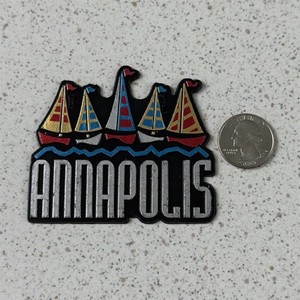 Annapolis Maryland Sailboats Colorful Metallic Rubber Souvenir Magnet #51820