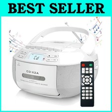 Compact CD Player Boombox with Tape Recorder and Bluetooth