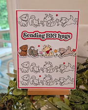 STAMPIN UP CARD KIT -DOGS SENDING BIG HUGS CARD KIT MAKES 4 26.285