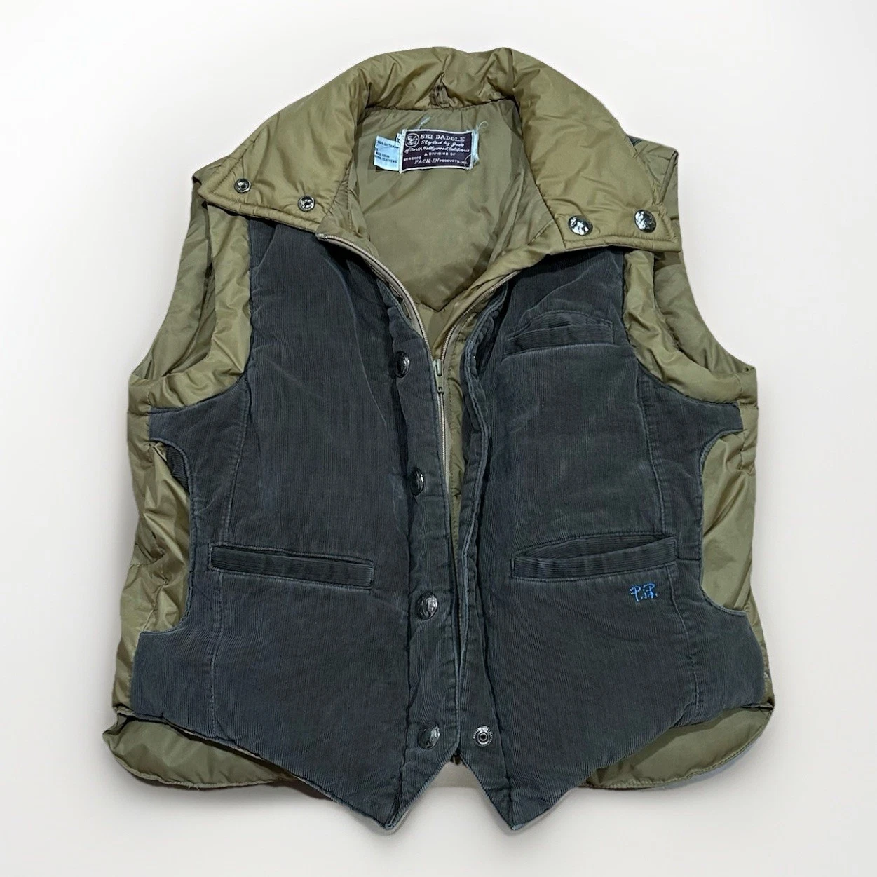 Vintage Ski Daddle Puffer Down Corduroy Vest Men’s Medium