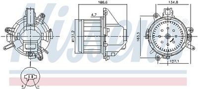 87596 NISSENS INTERIOR BLOWER FOR CITROËN,DS,FIAT,OPEL,PEUGEOT,TOYOTA,VAUXHALL