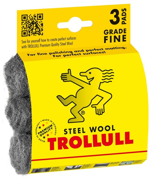 Stahlwolle Pads 3Er Set Fein 00 FüR Reinigung Polieren Holz Metall Trollull-image