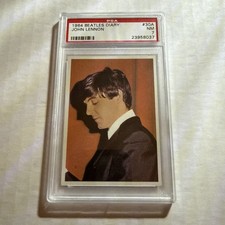 1964 BEATLES DIARY #30A PSA 7 NM Topps Card JOHN LENNON Paul color profile