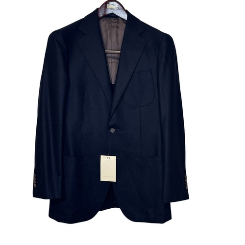 Suitsupply Men's Suit Jacket Tailored Fit Pure Wool Havana Pleated Navy 36R NWT