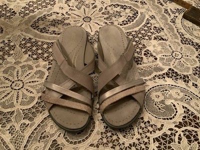 Ecco Slip On Taupe Strappy Sandals  Size 41 10-10.5