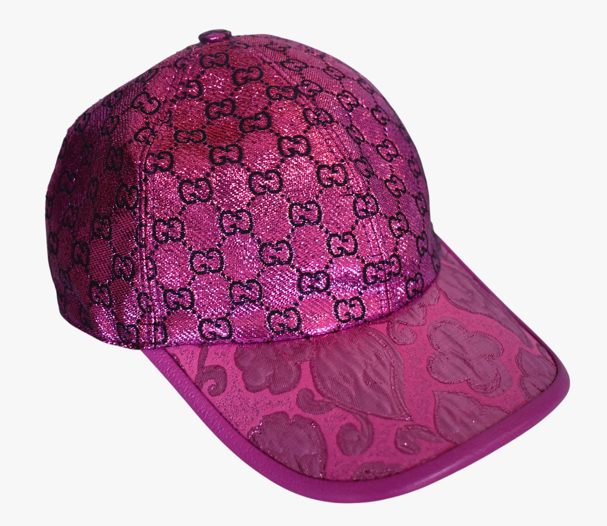 Gucci Fuchsia Logo Baseball Cap unisex New Authentic Gucci GG Logo Mohair Pink Fuxia Baseball Hat  main image 4