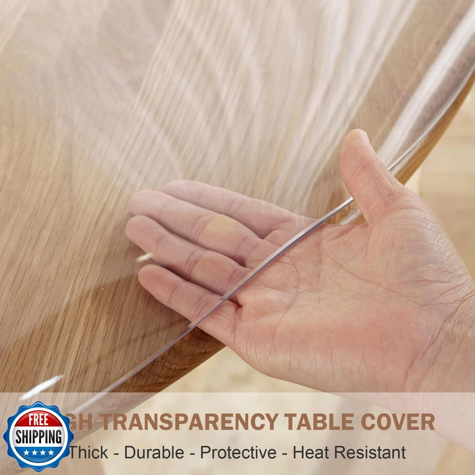 LovePads Round Clear Table Cover Protector 52 Inch, 2mm Thick Table Protector - Image 4 of 4