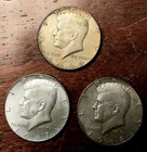 Lot of 3  USA John F Kennedy 40% Silver Half Dollar coins 1966 P, 1967 P, 1968 D