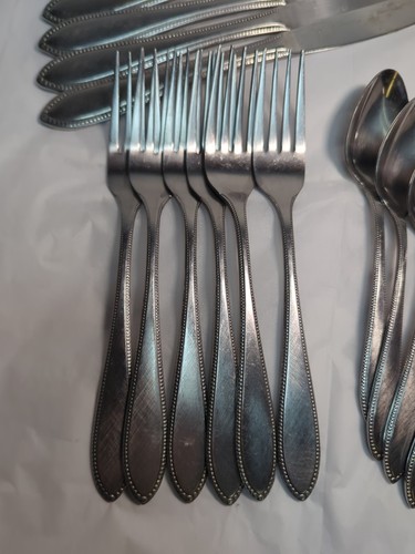 Interpur INR5 Edelstahl Besteck brüniert Perlenbesatz 28 Teile 5 komplette Sets - Bild 2 von 12