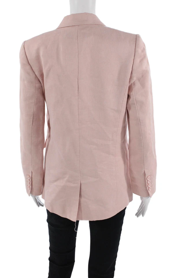 Blazer Rebecca Minkoff Mujer Algodón Doble Pecho Manga Larga Rosa Talla 4 Foto 4 de 4