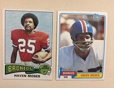 Haven Moses 1975 Topps #17 AND 1981 Topps #187  Denver Broncos / San Diego State