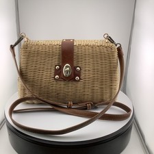 Vintage Straw Purse Double Sided Made In British Hong Kong