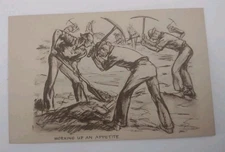 1940s WWII Military Comic Postcard Working Up An Appetite Artist-Signed 