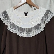 Innocent World Brown Long Dress With Lace Collar