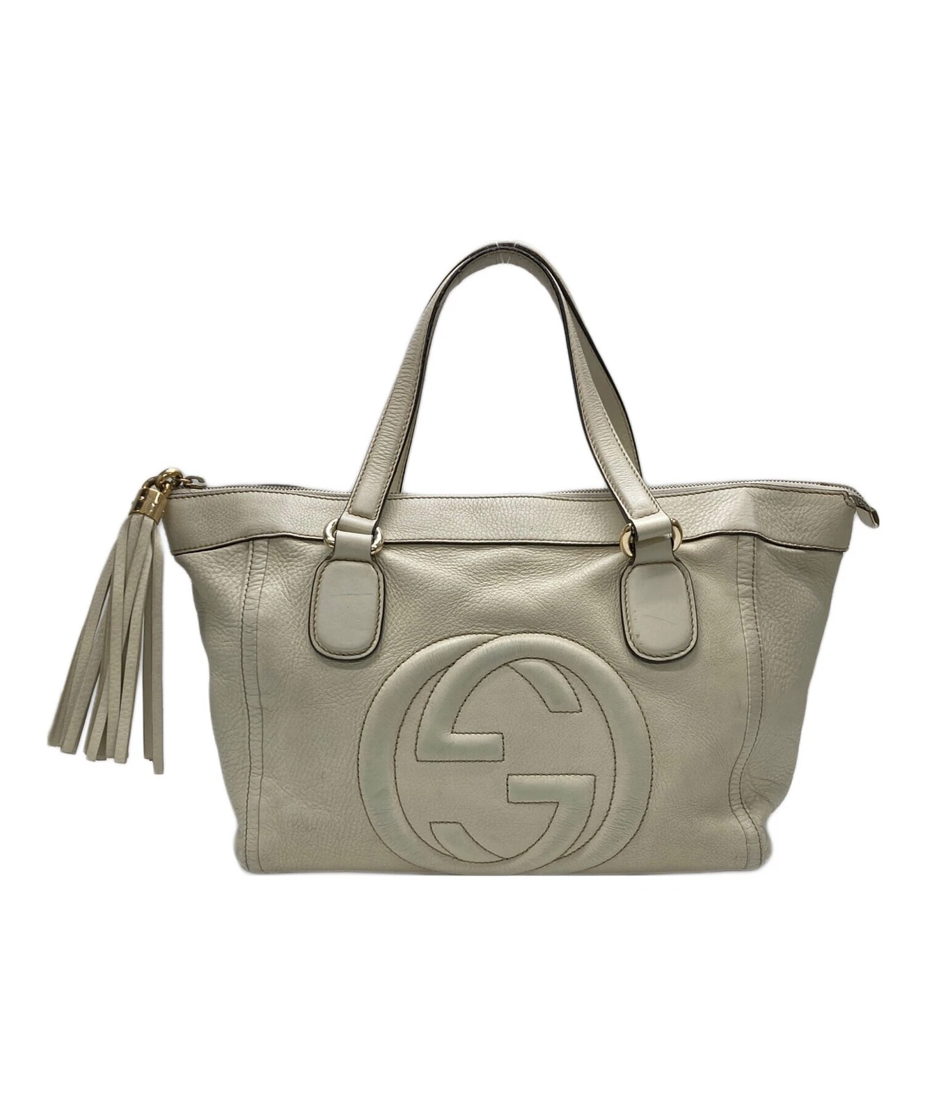Gucci — Gucci Soho Tote Bag 282307 Ivory #TFB6725