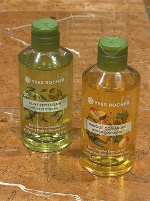 YVES ROCHER MANGO CORIANDER OLIVE PETIGRAIN SHOWER GEL 200 ml EA LOT 2 NEW
