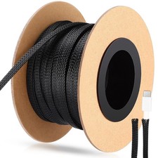 Pangda 75 Feet 1/4 Inch Wire Loom Pet Expandable Braided Sleeving Braided Sle...