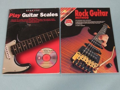 2 Book Lot: PROGRESSIVE ROCK GUITAR METHOD (w/CD) & PLAY GUITAR SCALES (w/CD)
