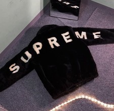 Supreme Faux Fur Bomber Jacket Black FW17 - e...