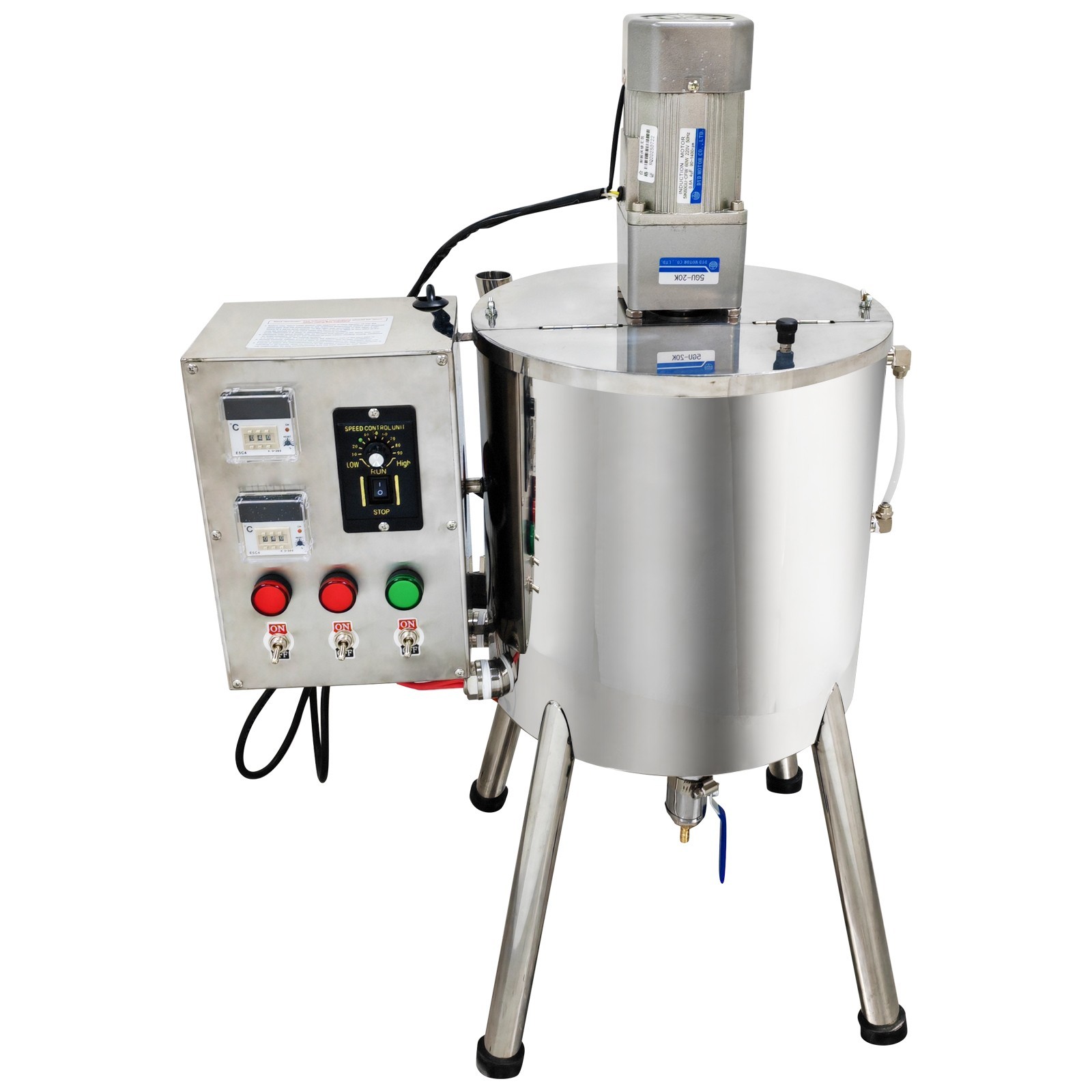 220V 30L Jacketed Kettle Stirring Heating Tank with Bottom Discharge Outlet