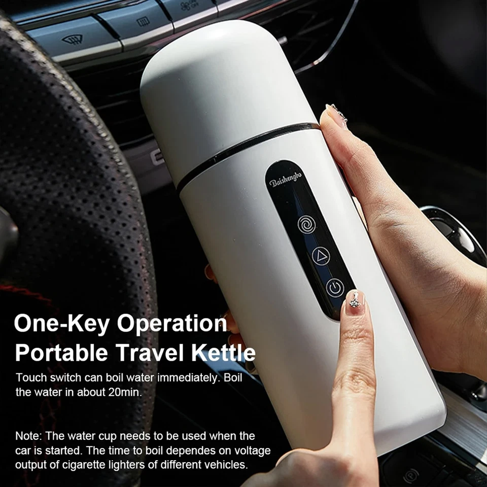 Portable Electric Kettles Car Heating Cup Water Tea Coffee Thermal Mug Travel - Image 3 of 4