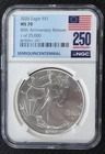 2026 1oz. AMERICAN SILVER EAGLE $1 -MS70 SEMIQUINCENTENNIAL 1 of 25,000