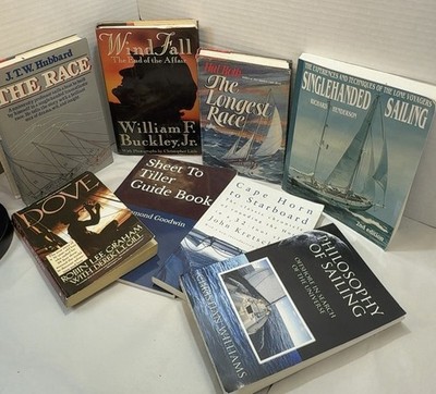 Lot of 8 Sailing Books Solo Sailing Racing Cape Horn Maritime Nautical