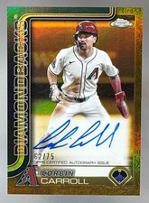 2025 Topps Gilded Corbin Carroll Chrome Gold Auto Refractor 62/75 Diamondbacks
